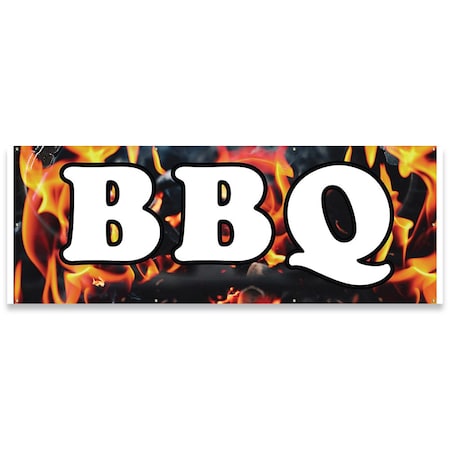 Signmission BBQ Banner Concession Stand Food Truck Single Sided B-96-30015